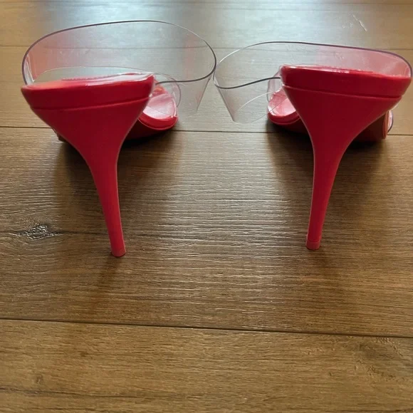 Christian Louboutin Just Nothing 85 PVC & Leather Mules - Picture 5 of 9